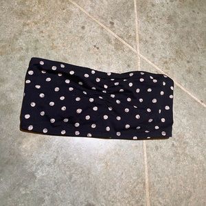 Decree Black with White polka Dots Bandeaus Sz med